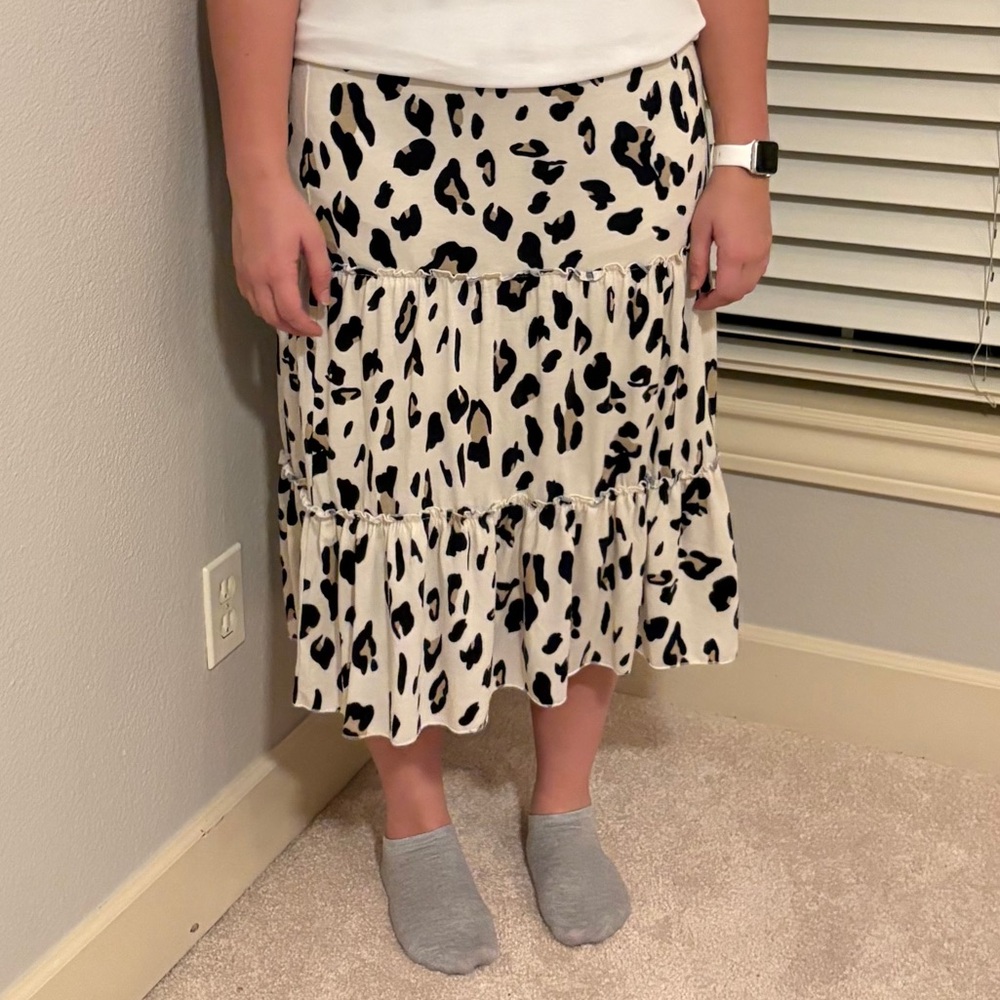 Tickled Teal Animal Print Midi Skirt